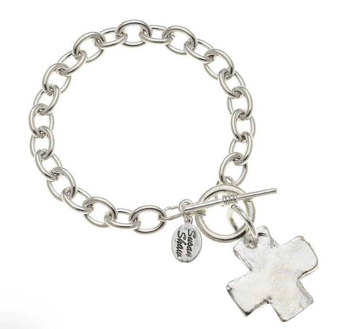 Susan Shaw Silver Cross Bracelet
