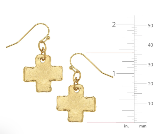 Susan Shaw Silver Mini Cross Earrings