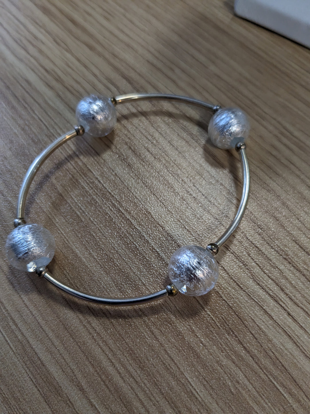 12mm Silver Murano Glass Blessing Bracelet -s