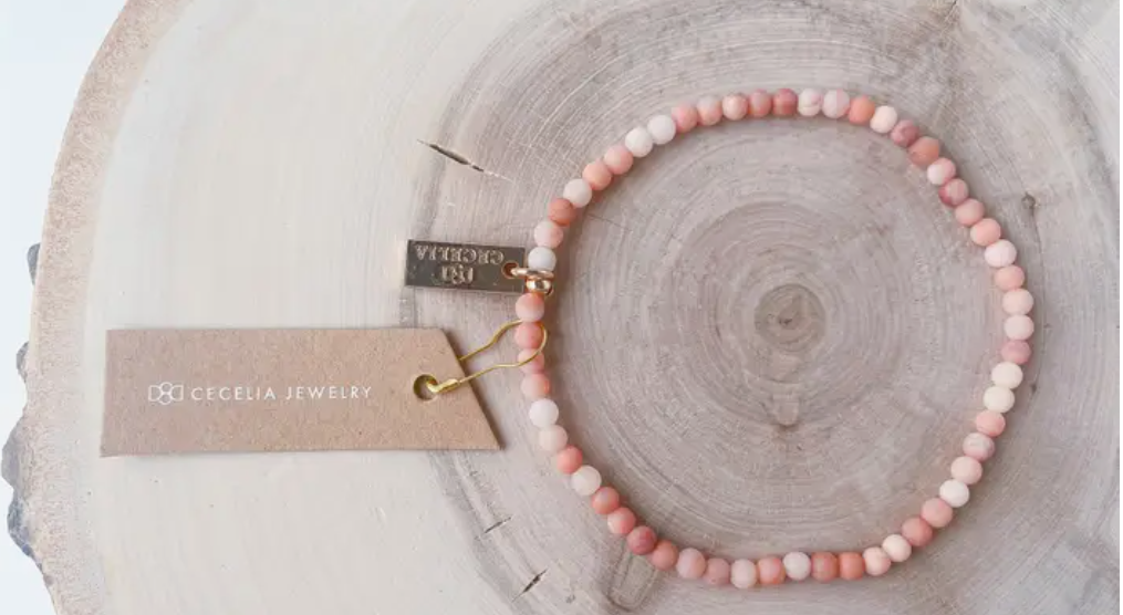 Peach Agate Ankle Bracelet