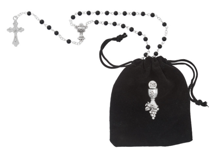 Rosary & Pin w/black bag