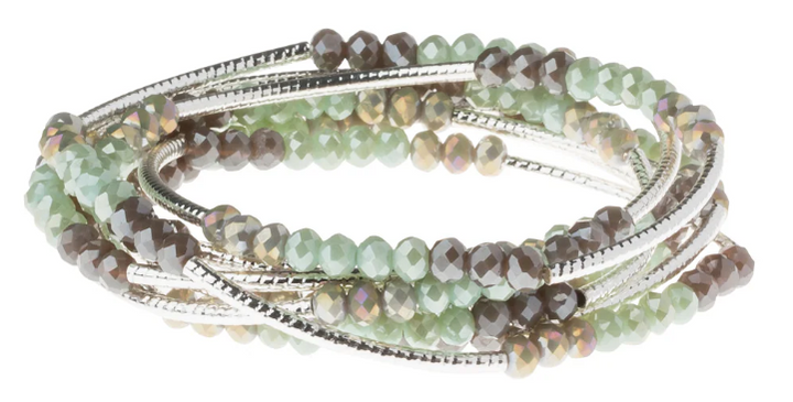 Scout Wrap Bracelet/Necklace - Iced Mint/Silver