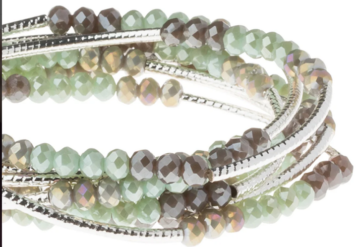 Scout Wrap Bracelet/Necklace - Iced Mint/Silver