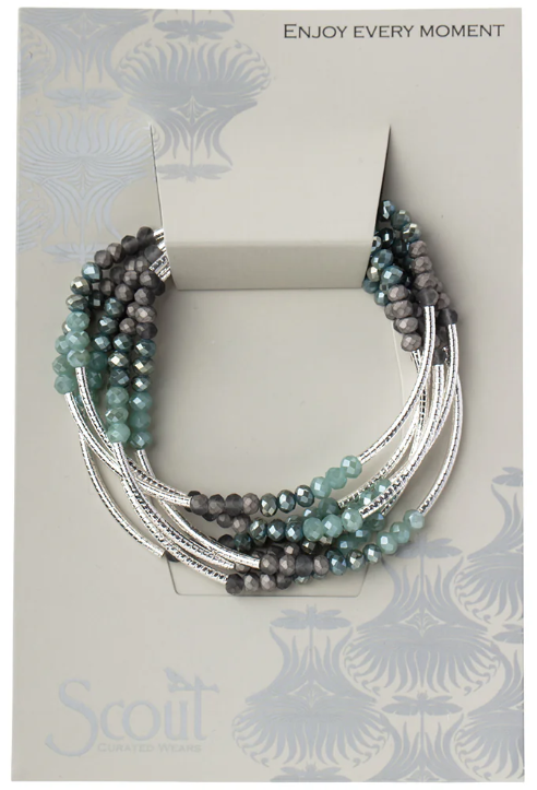 Scout Wrap Bracelet/Necklace - Marine/Silver