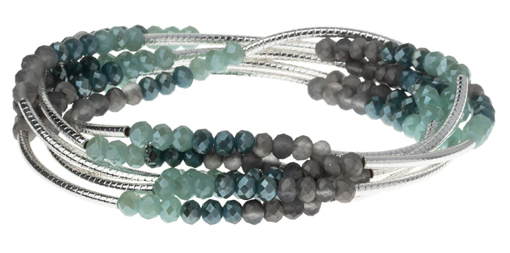 Scout Wrap Bracelet/Necklace - Marine/Silver