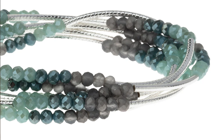 Scout Wrap Bracelet/Necklace - Marine/Silver