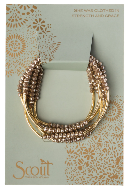 Scout Wrap Bracelet/Necklace - Oyster/Gold