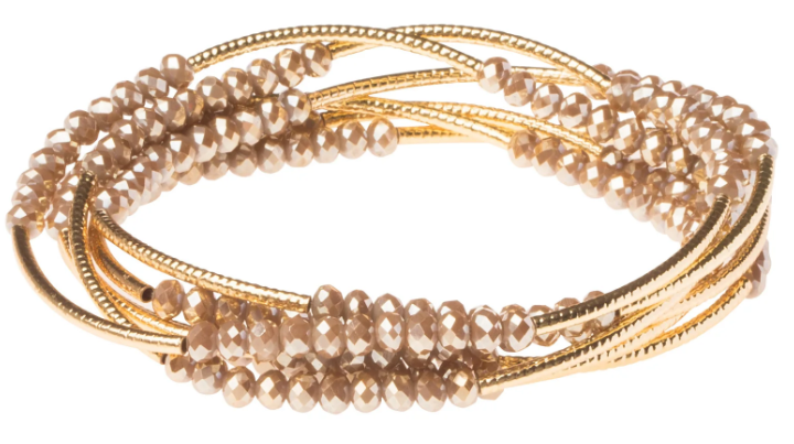 Scout Wrap Bracelet/Necklace - Oyster/Gold