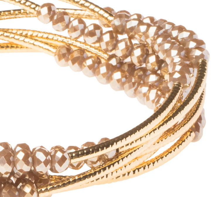 Scout Wrap Bracelet/Necklace - Oyster/Gold