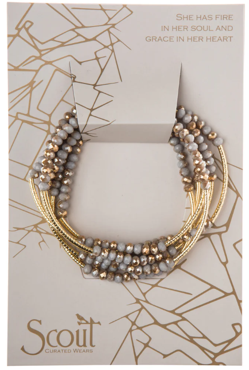 Scout Wrap Bracelet/Necklace - Silver Lining/Gold