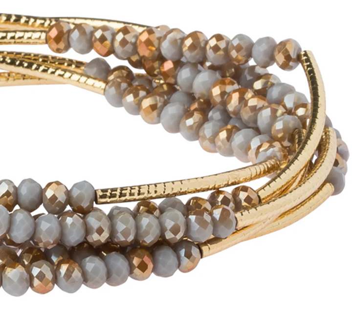 Scout Wrap Bracelet/Necklace - Silver Lining/Gold