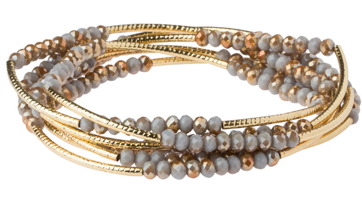 Scout Wrap Bracelet/Necklace - Silver Lining/Gold