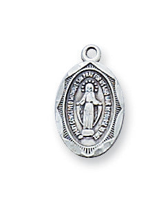 Sterling Silver Small Oval Miraculous Medal