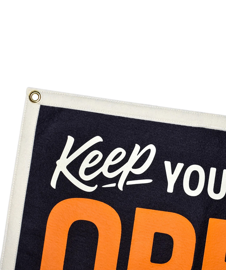 Keep Your Mind Open Camp Flag • Holy Smokes x Oxford Pennant
