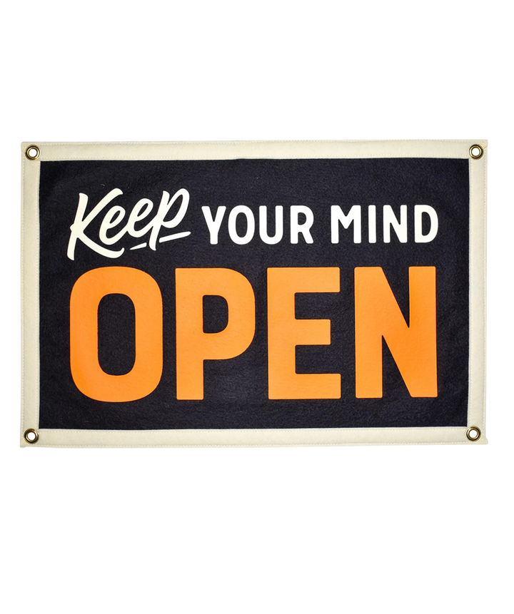 Keep Your Mind Open Camp Flag • Holy Smokes x Oxford Pennant