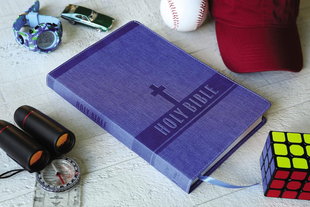 NIV, BIBLE FOR KIDS, LARGE PRINT, LEATHERSOFT, BLUE, RED LETTER, COMFORT PRINT