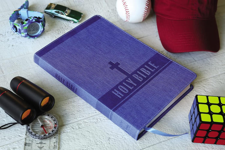 NIV, BIBLE FOR KIDS, LARGE PRINT, LEATHERSOFT, BLUE, RED LETTER, COMFORT PRINT