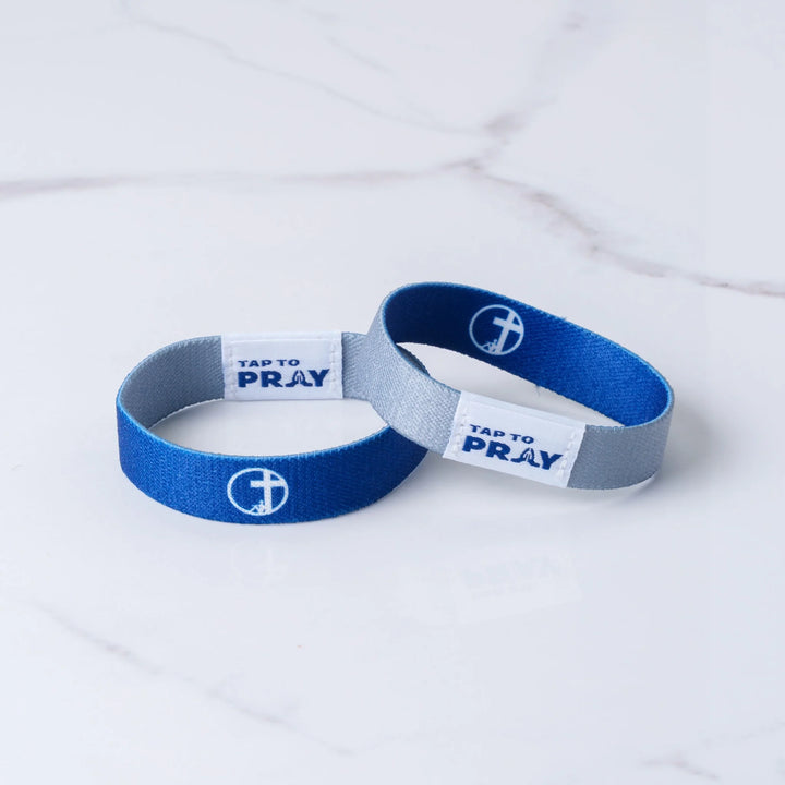 Tap to Pray Wristband Navy/Gray Small