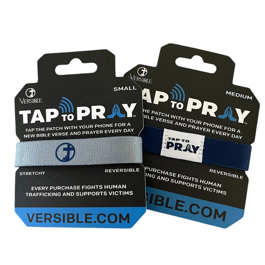 Tap to Pray Wristband Navy/Gray Medium