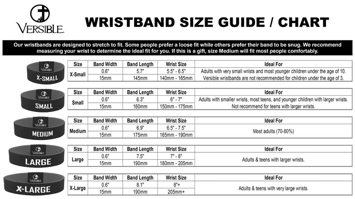 Tap to Pray Wristband Navy/Gray Large