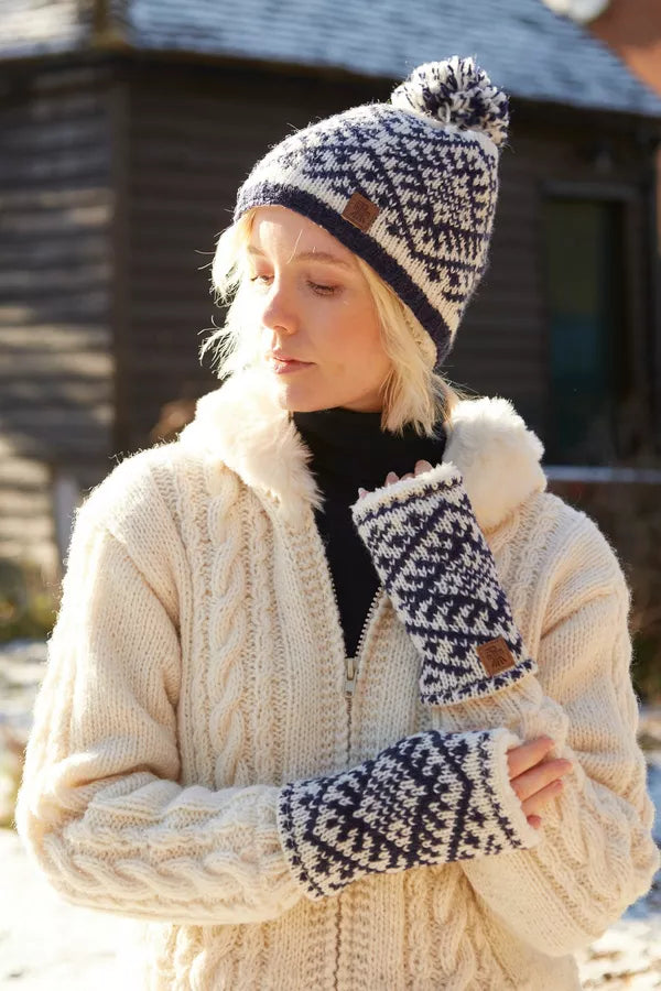 Alpine Bobble Beanie Navy