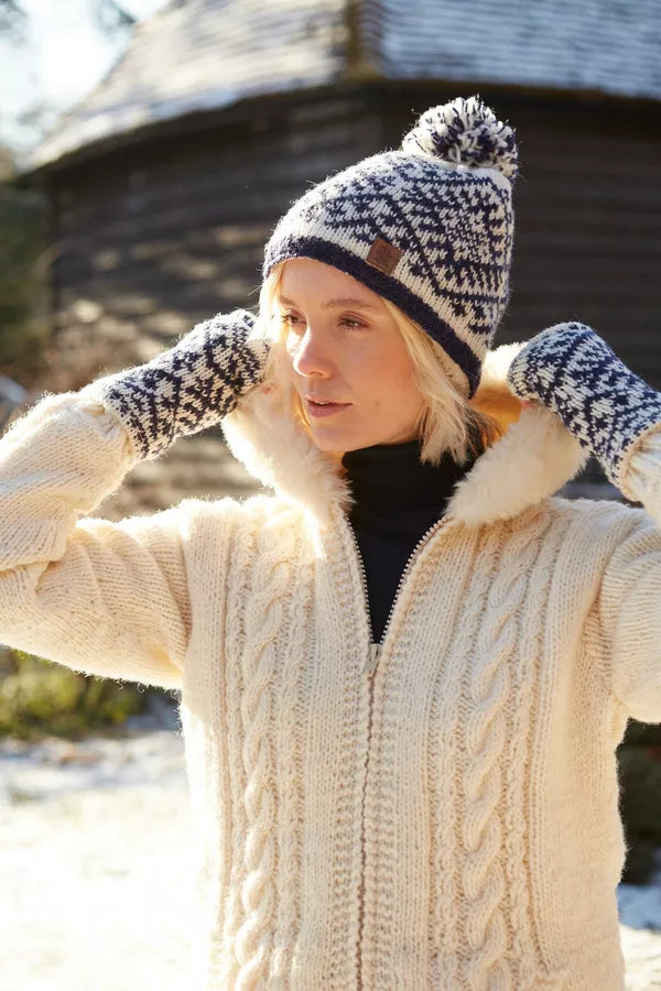 Alpine Bobble Beanie Navy