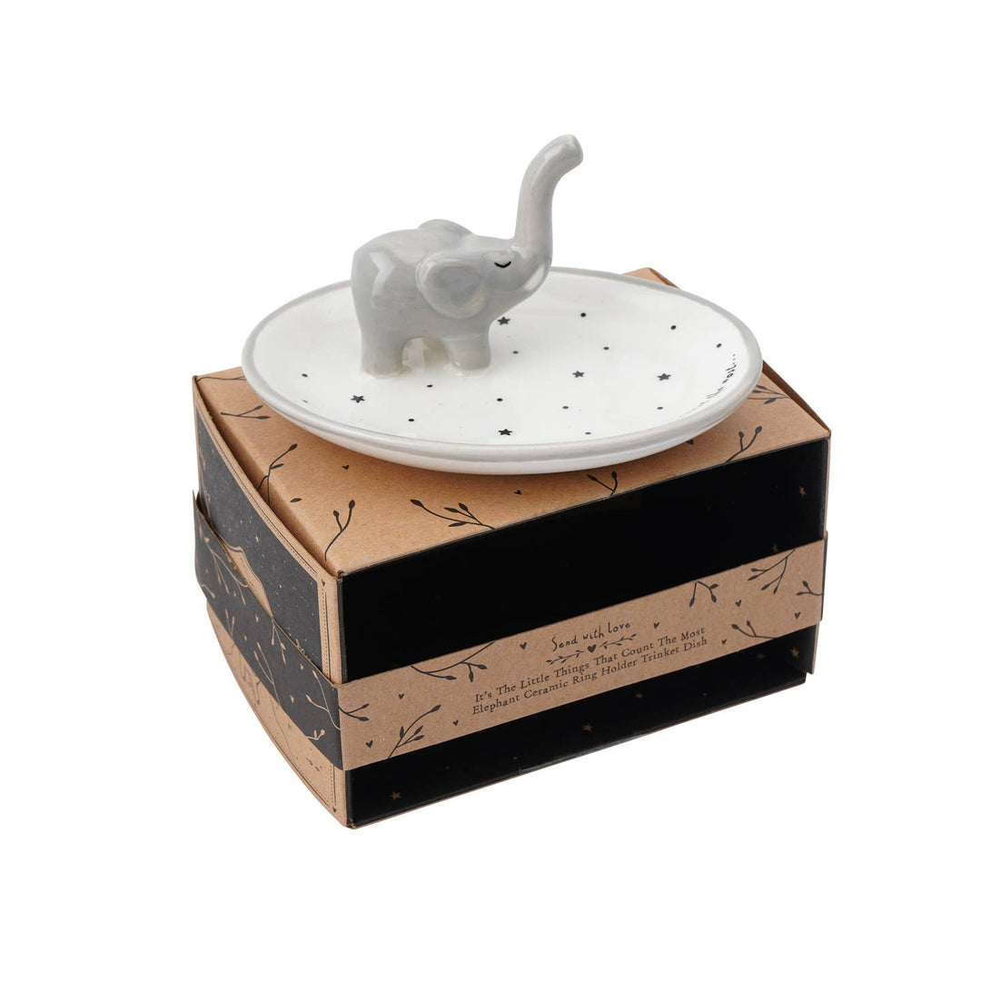 Send With Love Elephant Ring Holder Trinket Dish