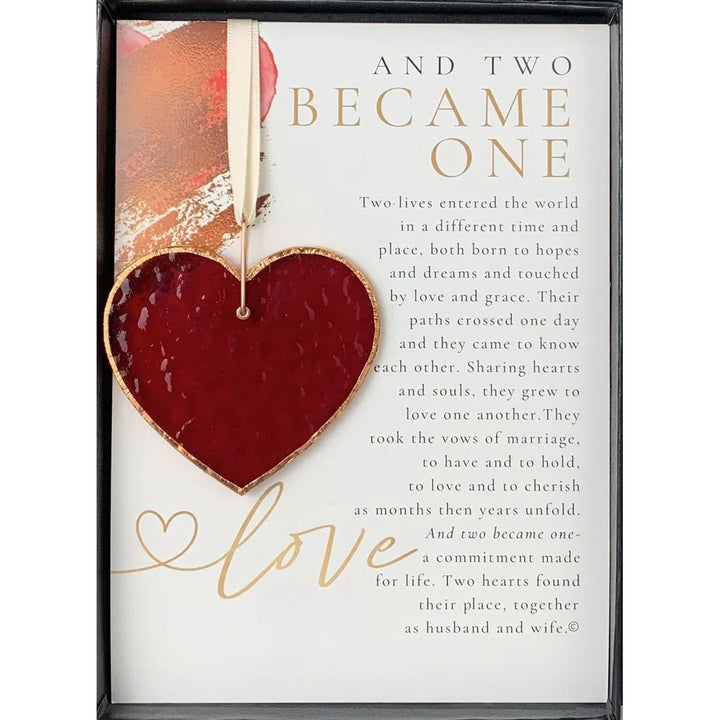 And Two Became One: Stained Glass Wedding Heart