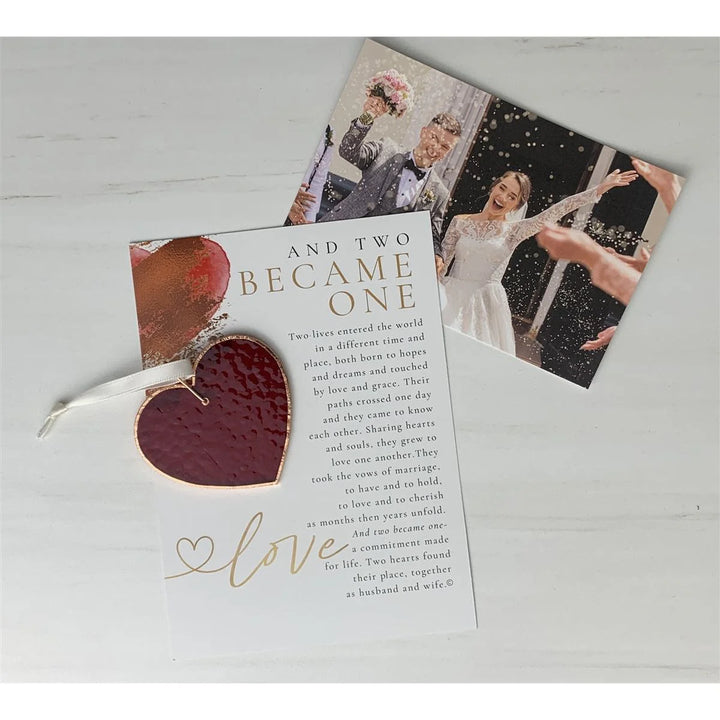 And Two Became One: Stained Glass Wedding Heart