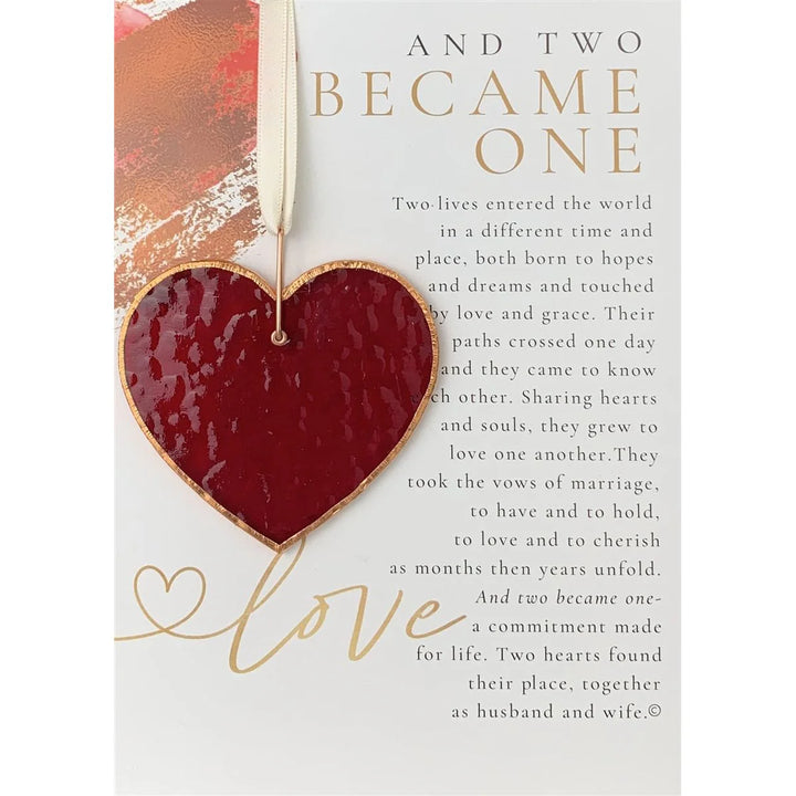And Two Became One: Stained Glass Wedding Heart