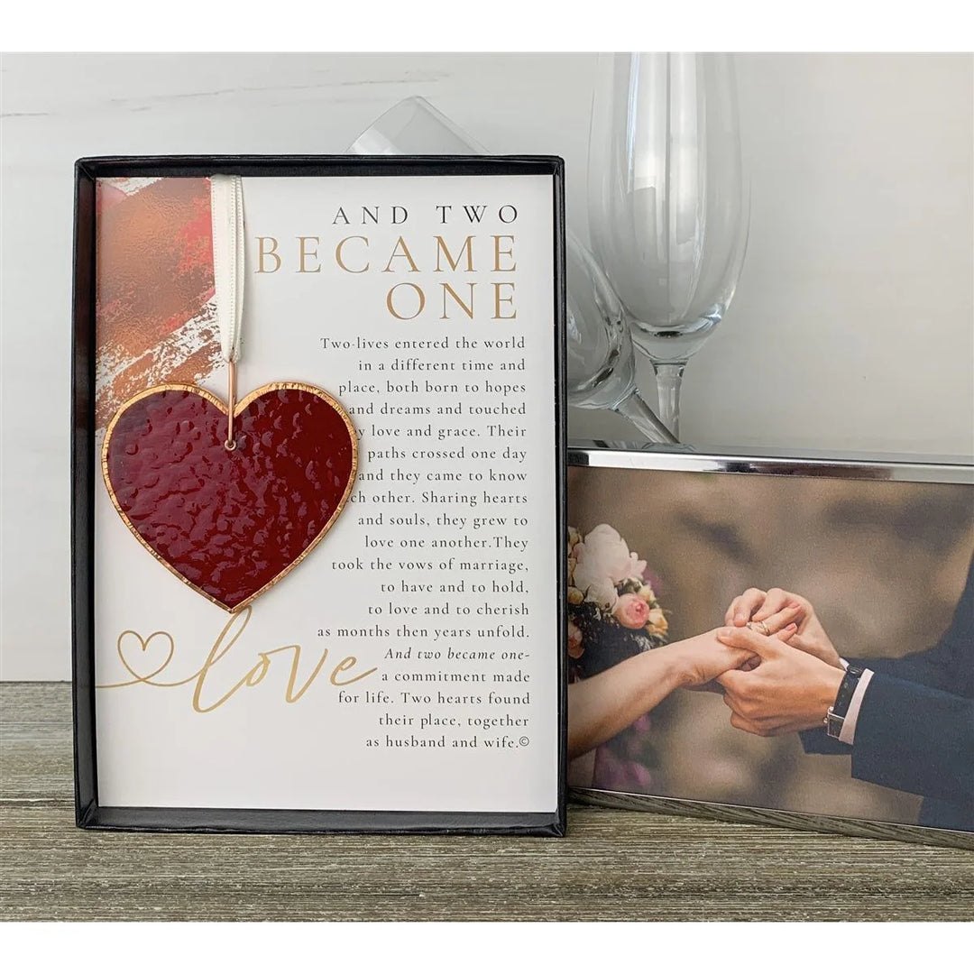 And Two Became One: Stained Glass Wedding Heart