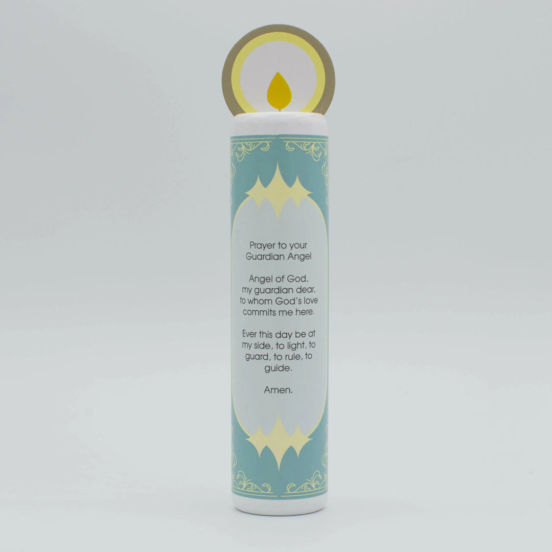 Guardian Angel (boy) Wooden Prayer Candle