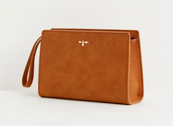 Fable Bonnie Wristlet pouch Tan Vegan Leather