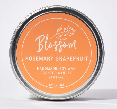 Blossom Scented Candle Tin - Rosemary Grapefruit