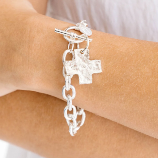 Susan Shaw Silver Cross Bracelet