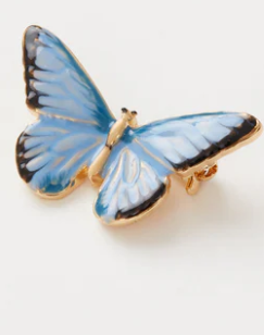 Fable Enamel Blue Butterfly Brooch