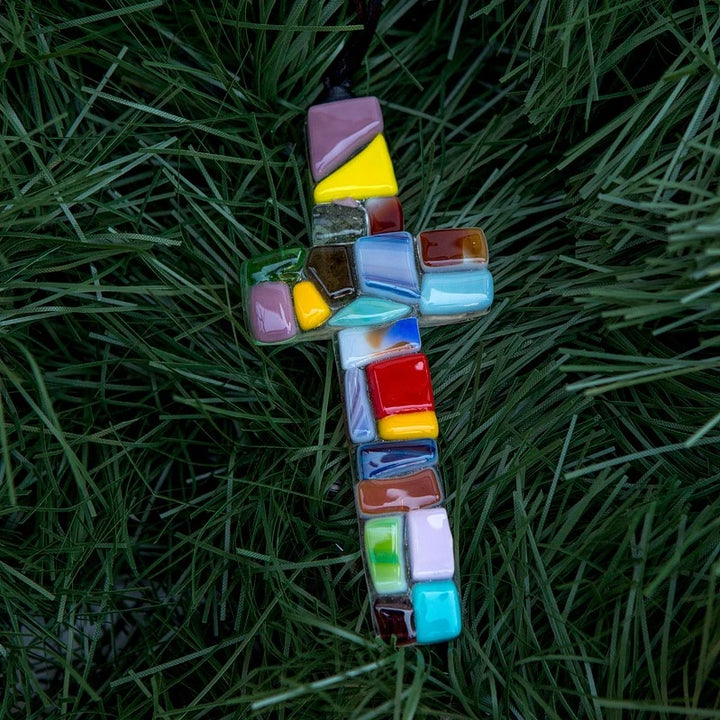Handmade Glass Cross - Healed