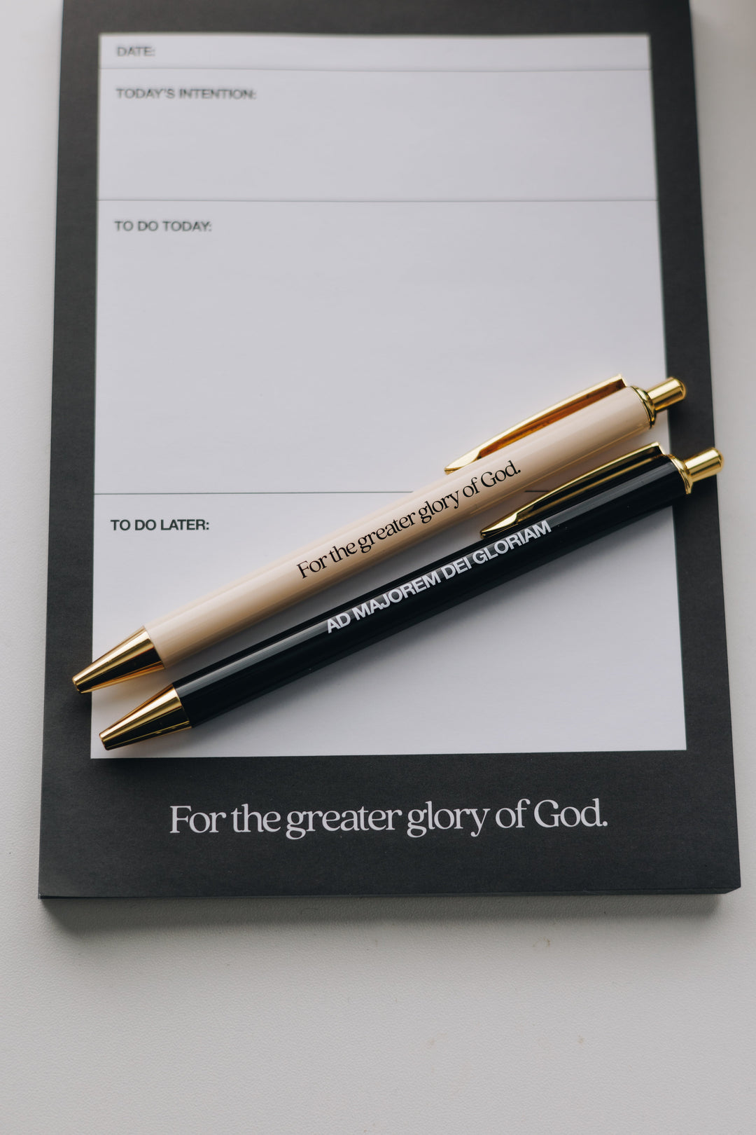 AMDG Catholic Pen Set | Black Ink Pens for Bible Study & Journaling