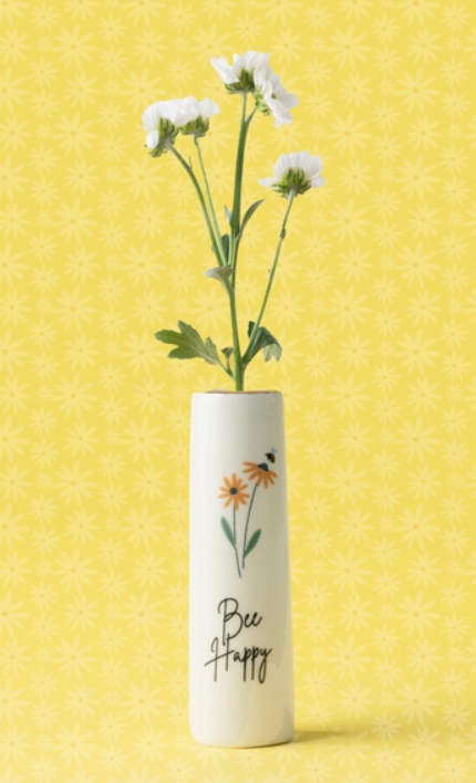 Just Smile 'Bee Happy' Ceramic Bud Vase