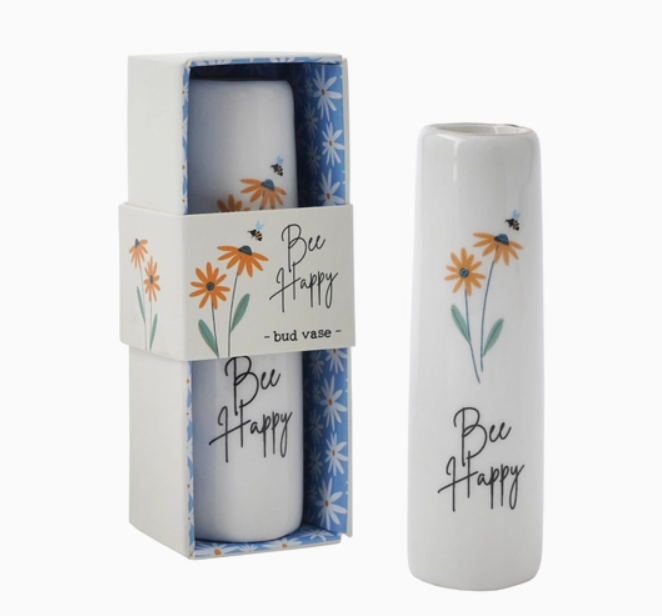Just Smile 'Bee Happy' Ceramic Bud Vase