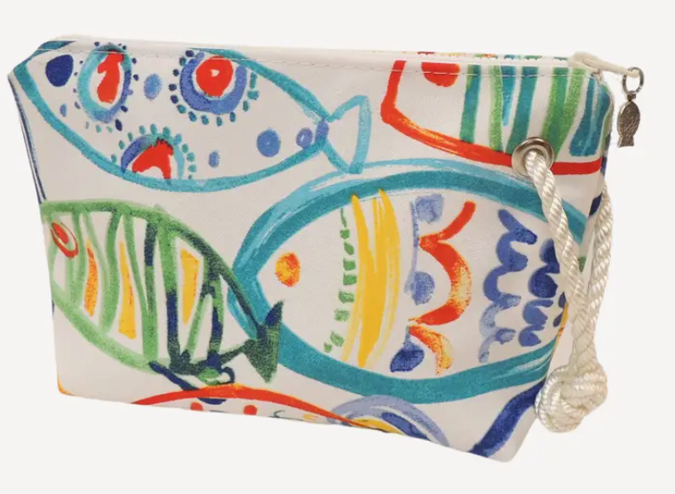 Mainland Canvas Abstract Fish Cosmetic Bag
