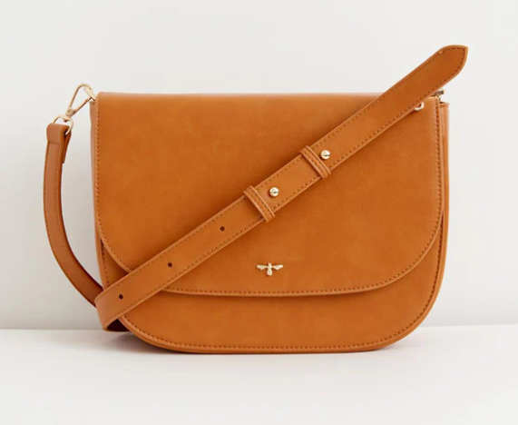 Fable Nina Messenger Handbag Tan Vegan Leather