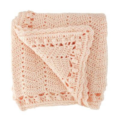 Handmade | Artisan Crocheted | Baby Blanket | Peach