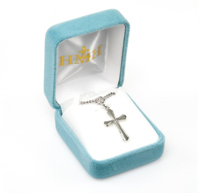 Sterling Silver Etched Outline Cross