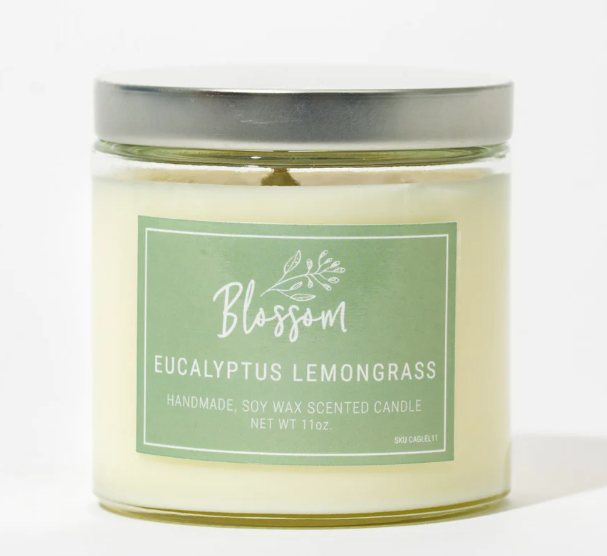 Blossom Scented Glass Candle - Eucalyptus Lemongrass