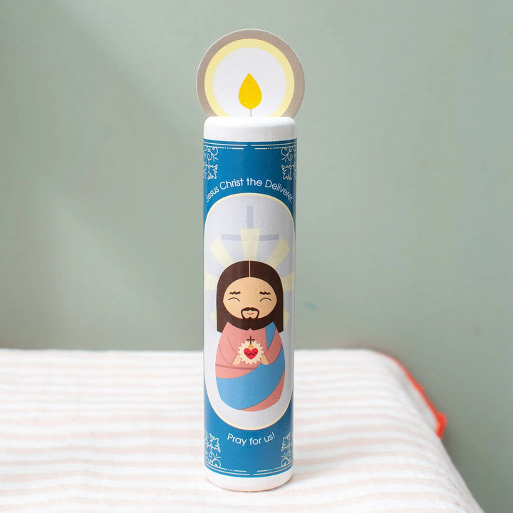 Jesus Christ, the Deliverer (Act of Contrition) Wooden Prayer Candle