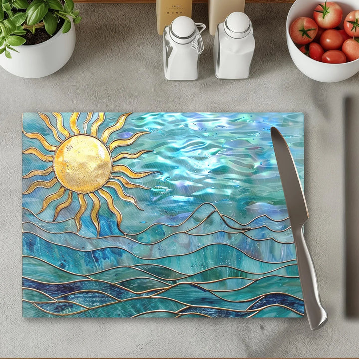 Tempered Glass Board - Ocean Sun
