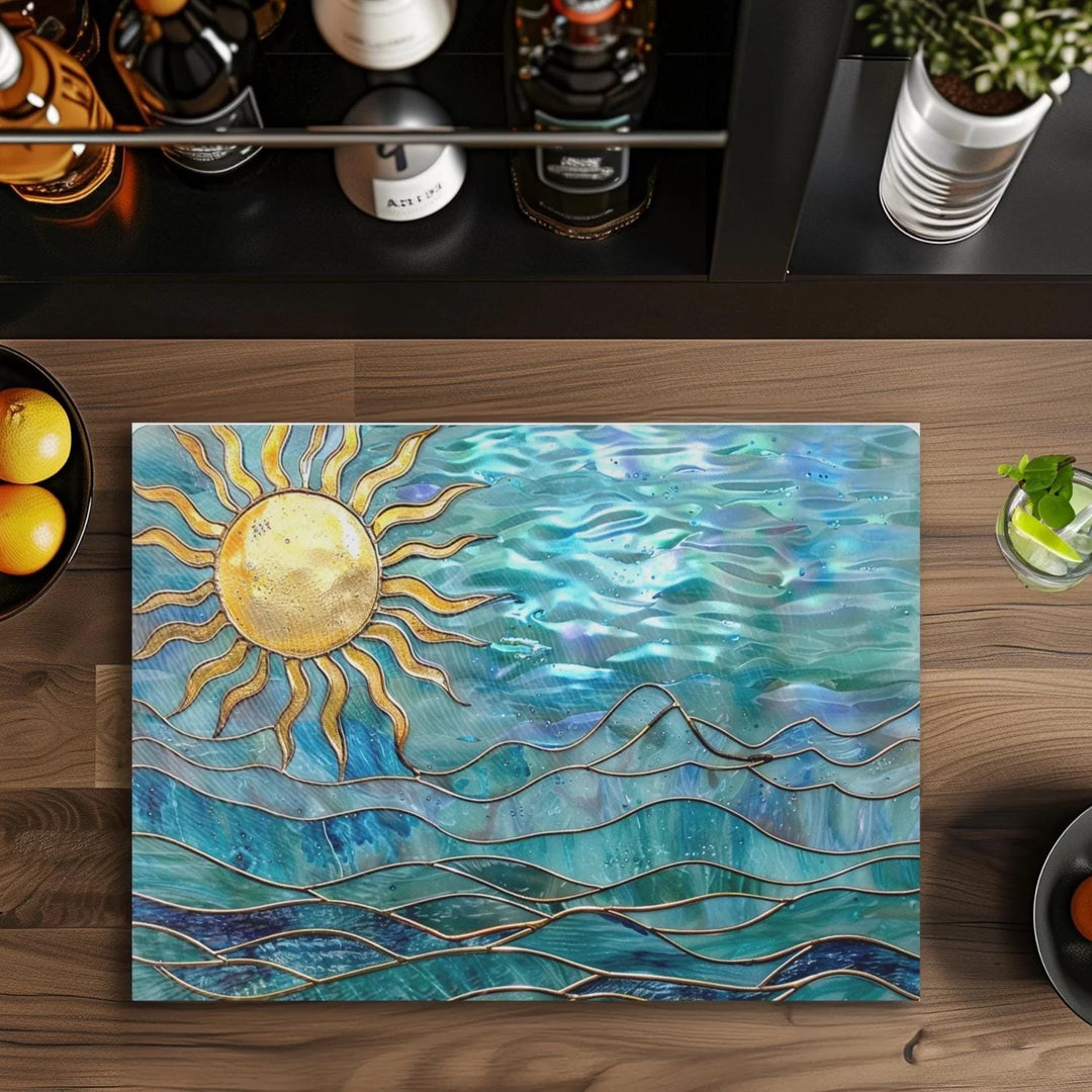 Tempered Glass Board - Ocean Sun
