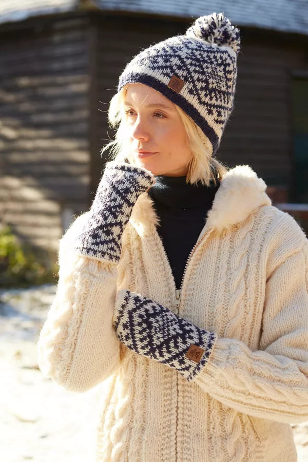 Alpine Bobble Beanie Navy