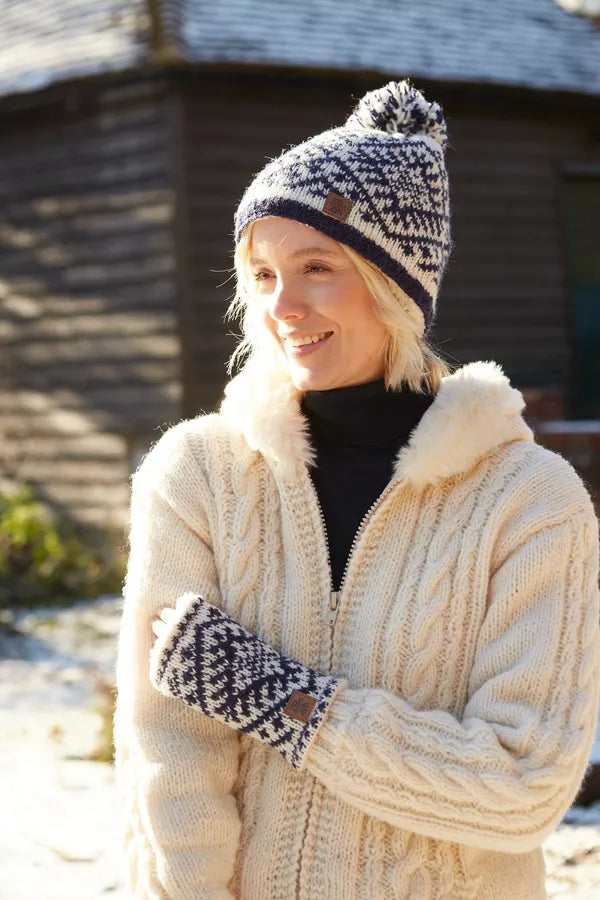 Alpine Bobble Beanie Navy